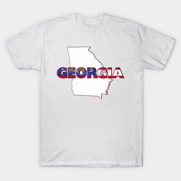 Georgia Colored State Letters T-Shirt by m2inspiration